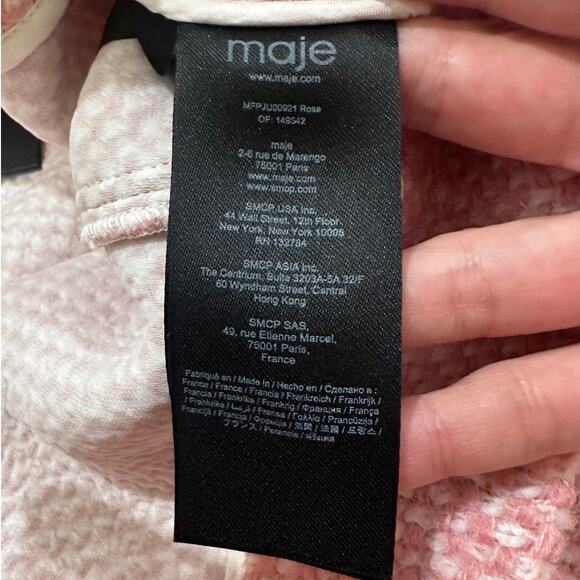 Maje Tweed Pink Cream Mini Skirt Size 10 (40) - Picture 9 of 10